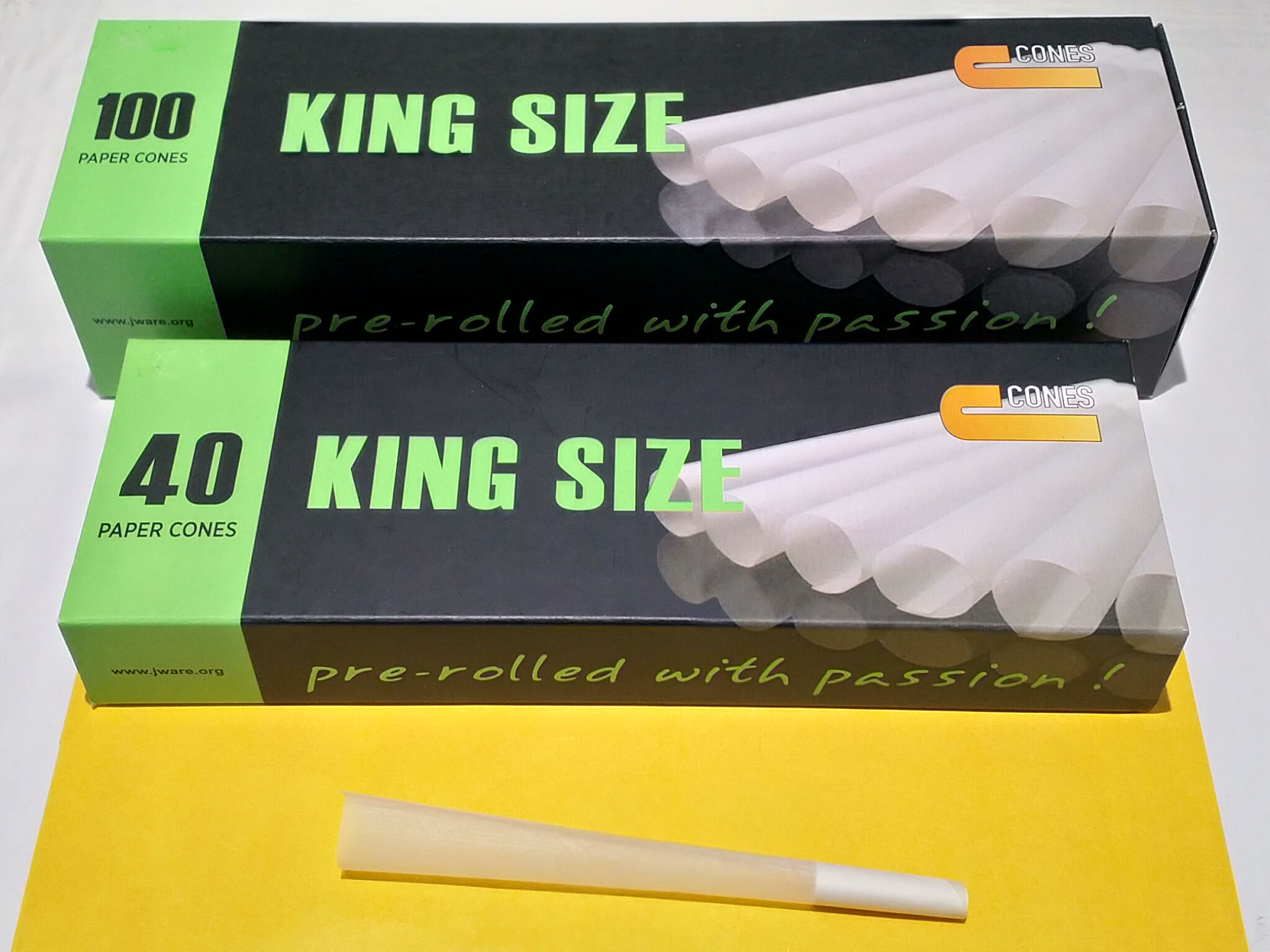 Vorgedrehte Long Papers Jware King Size Cones Hülsen gedrehte KS Papes 12 Stück